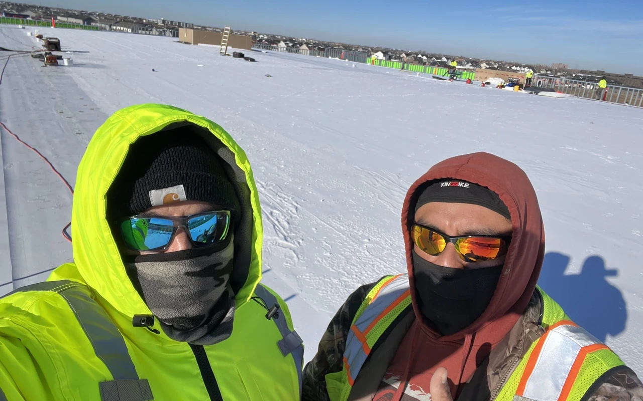 Mule-Hide TPO commercial flat roof install in Golden Valley, MN by Altus Roofing